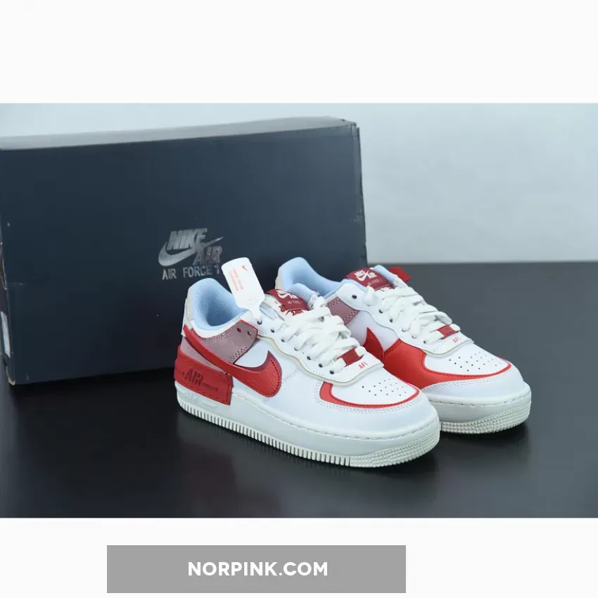 Nike Air Force 1 Shadow White Red Light Blue nike air force 1 shadow white/university red/blue