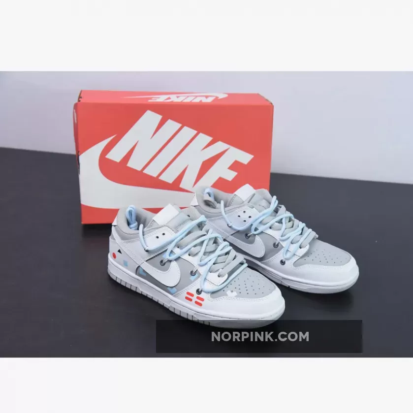 Online Sale Custom Nike SB Dunk Low White Cool Grey FS-1774509700