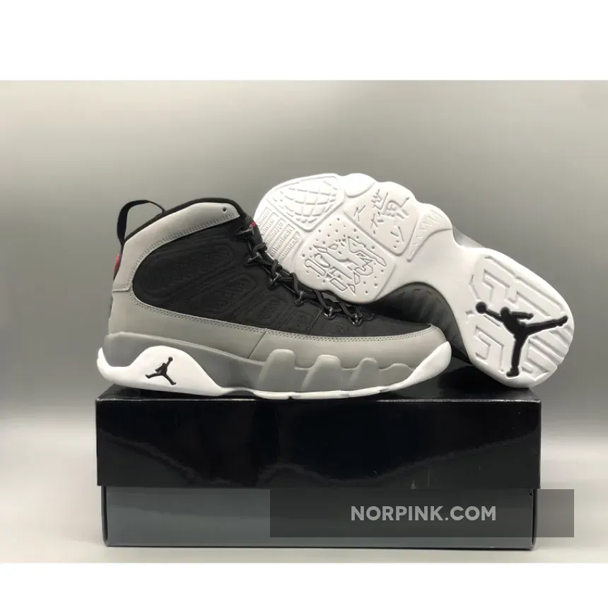 Air Jordan 9 Black/University Red-Particle Grey-White CT8019-060 / jordan 9 black and grey