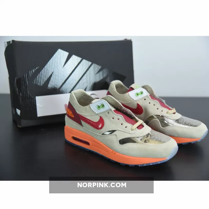 Clot x Nike Air Max 1 ‘Kiss of Death’ Net/Deep Red-Orange Blaze