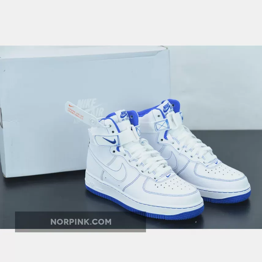 Nike Air Force 1 High White Royal Blue | STITCH HIGH