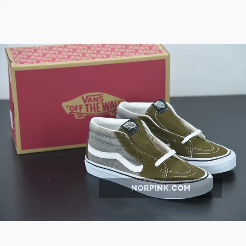 Vans Sk8-Mid Grey Brown #low brown customs