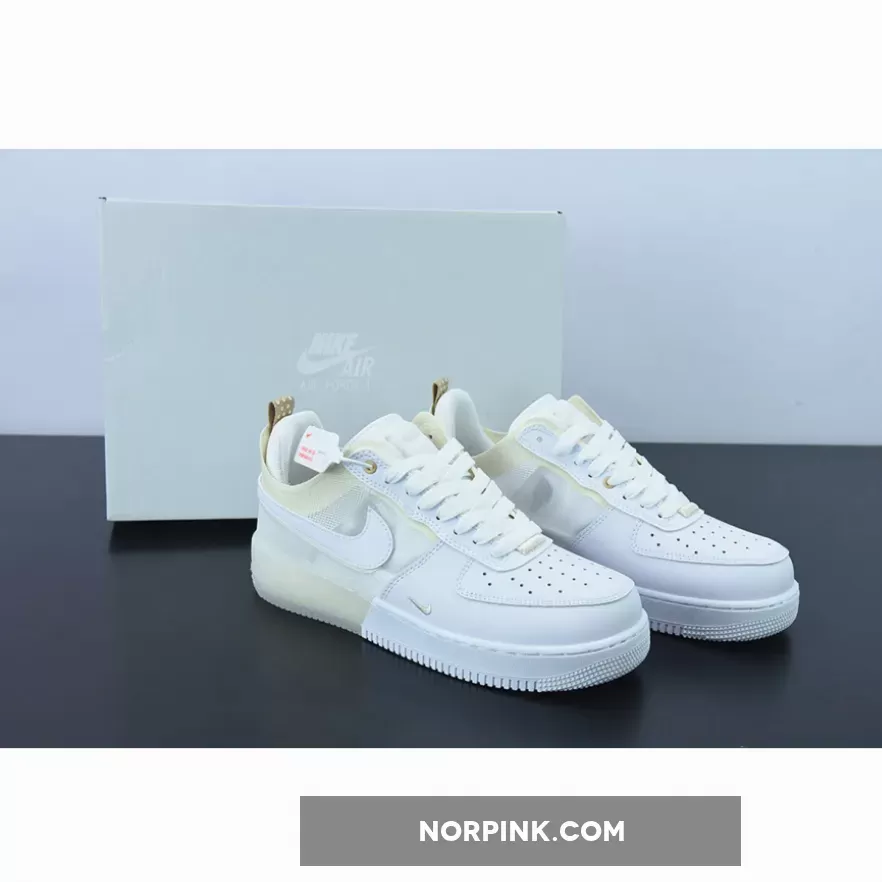 Nike Air Force 1 React White/Coconut Milk-Light Iron Ore DH7615-100 / air force 1 react coconut milk