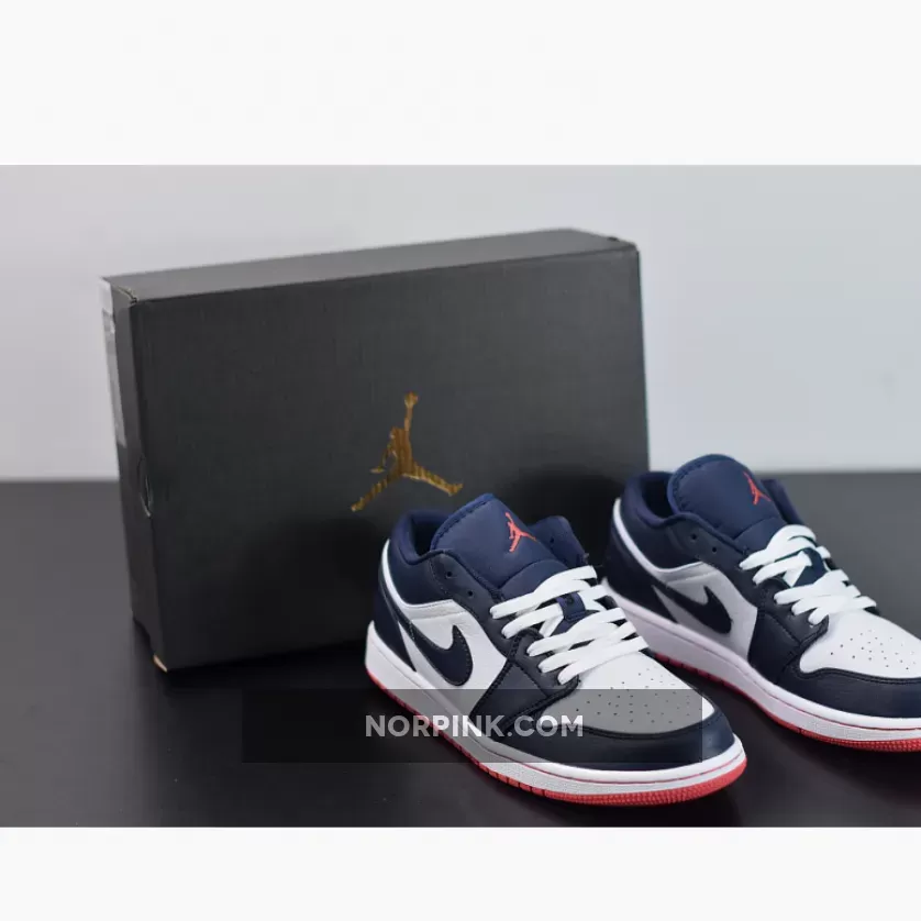 Air Jordan 1 Low Obsidian/Ember Glow-White 553558-481 / jordan 1 obsidian low