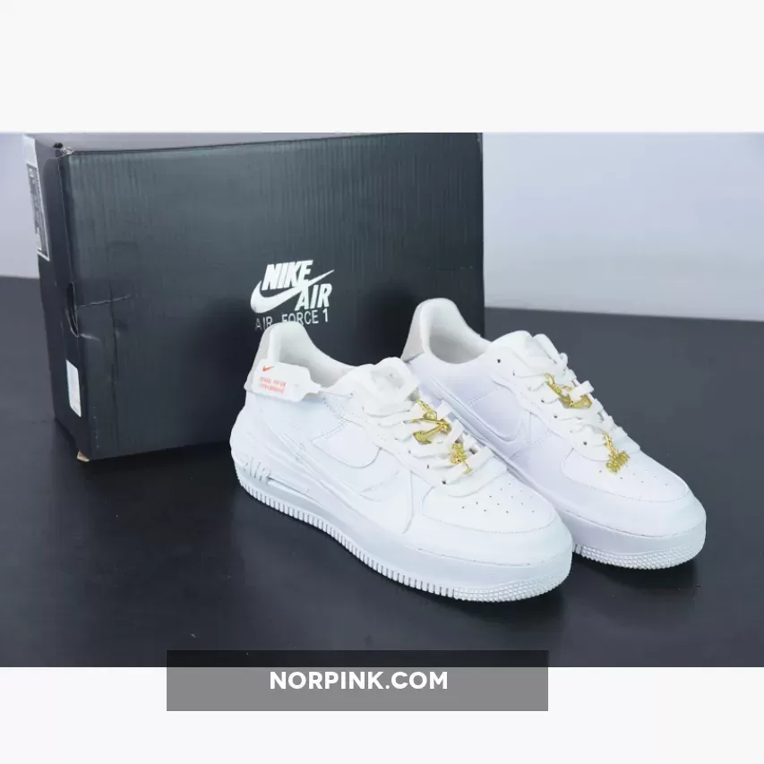 Nike Air Force 1 PLT.AF.ORM "Bling" White/Metallic Gold , White Metallic Gold Air Force 1 FB8473-100