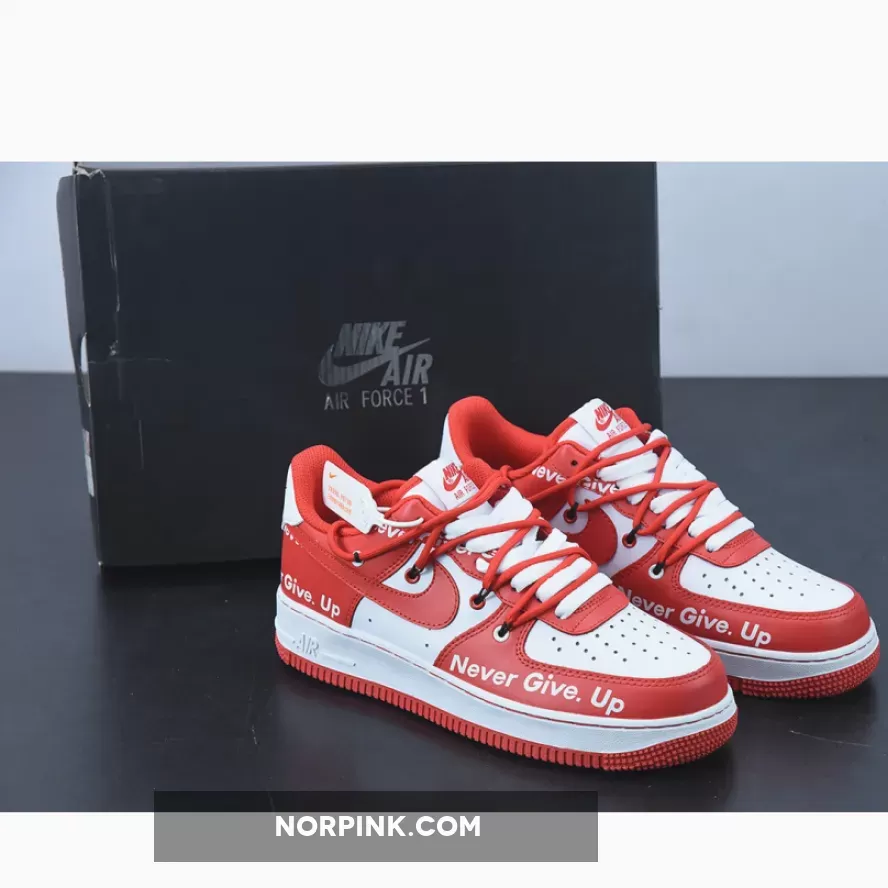 Nike Air Force 1 Low ‘Never Give Up’ Red White / White Air Forces Custom 1675865328