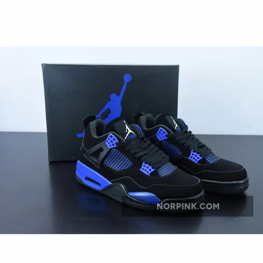 Air Jordan 4 Black Royal Blue / jordans blue and black