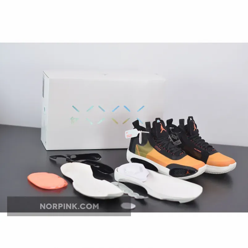 Air Jordan 34 Amber Rise/Black-Sail-Metallic Silver AR3240-800 Restock