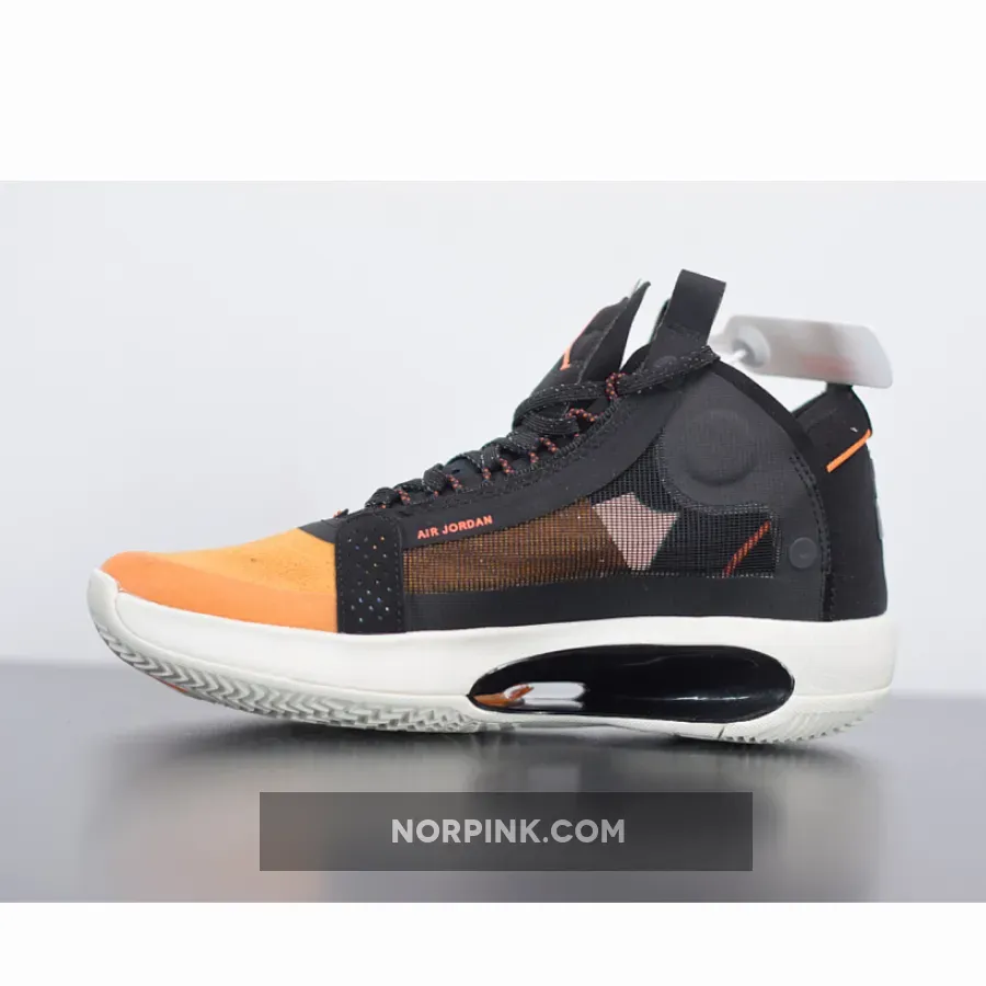 Air Jordan 34 Amber Rise/Black-Sail-Metallic Silver AR3240-800 Restock