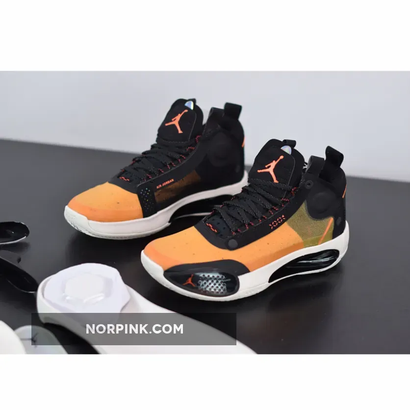 Air Jordan 34 Amber Rise/Black-Sail-Metallic Silver AR3240-800 Restock