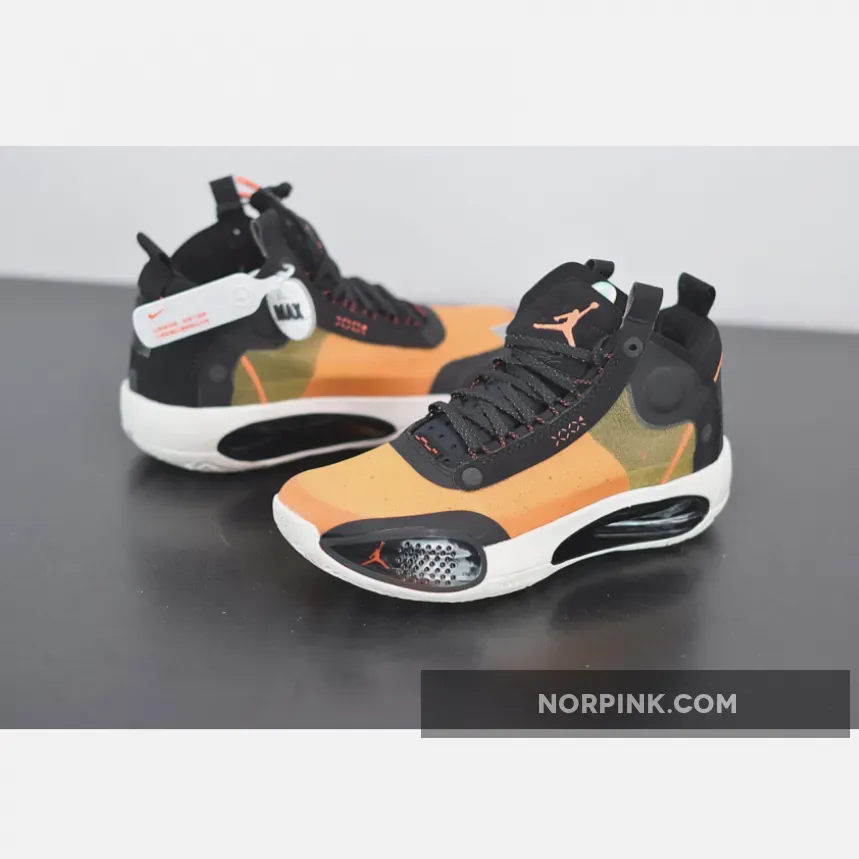Air Jordan 34 Amber Rise/Black-Sail-Metallic Silver AR3240-800 Restock
