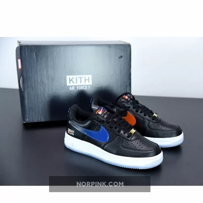 Kith x Nike Air Force 1 Low 'NYC' Black/Team Orange-Black-Rush Blue #air force 1 nyc black