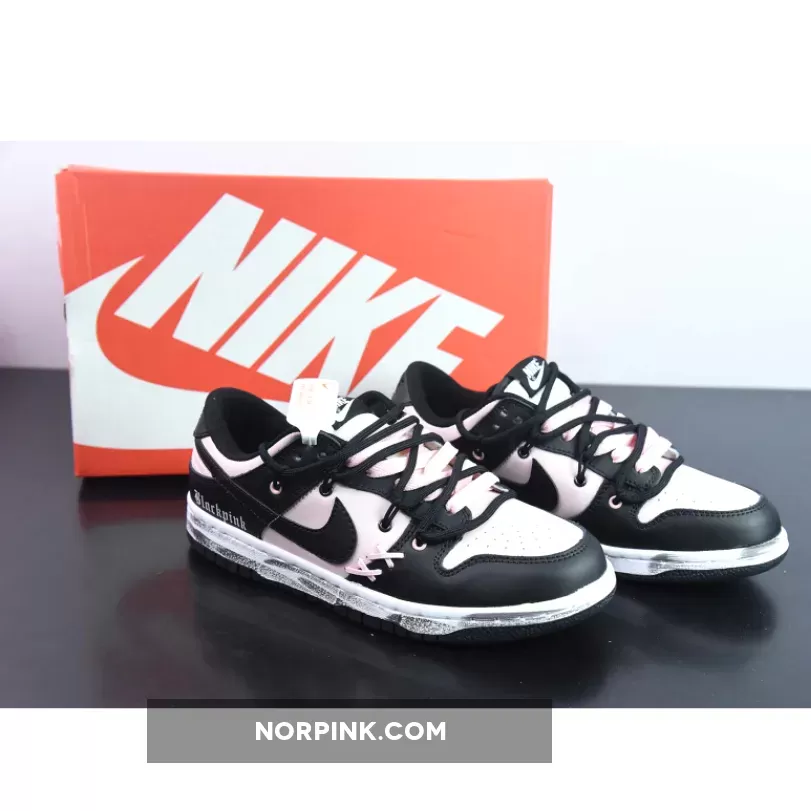 Custom Nike WMNS Dunk Low Black Pink For Sale