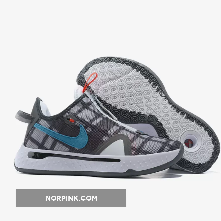Nike PG 4 'Plaid' Football Grey/Laser Blue-Light Smoke Grey | Pg 4 Plaid