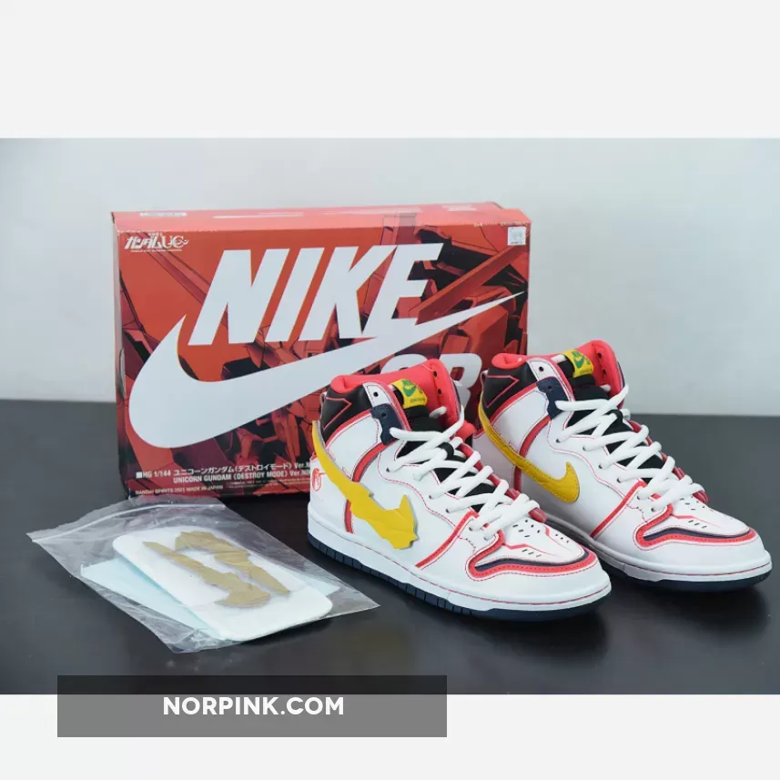 Gundam x Nike SB Dunk High 'Unicorn' White/Amarillo / gundam dunk high