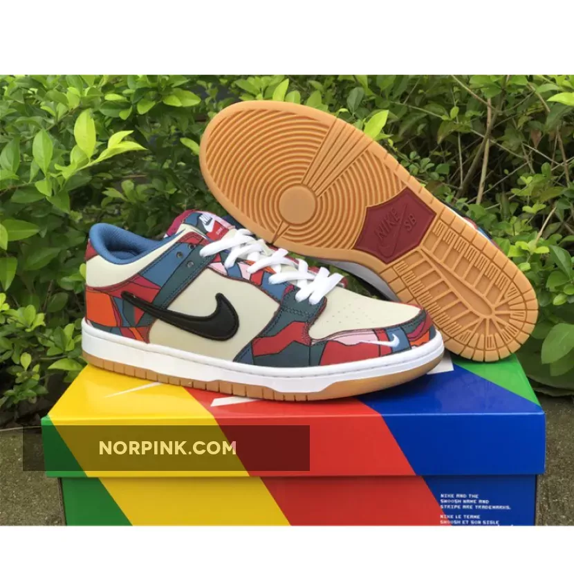 Parra x Nike SB Dunk Low Fire Pink/Gym Red-Mocha-White-Royal Blue-Black For sale