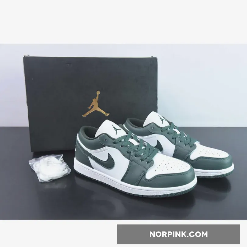 Air Jordan 1 Low White/Olive Green Galactic Jade Jordan 1 DC0774-113