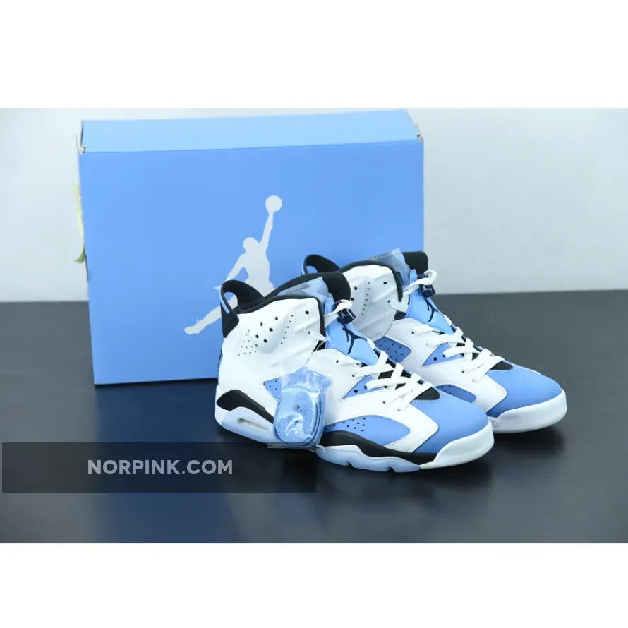 Air Jordan 6 'UNC University Blue/White-College Navy-Black | jordan six unc