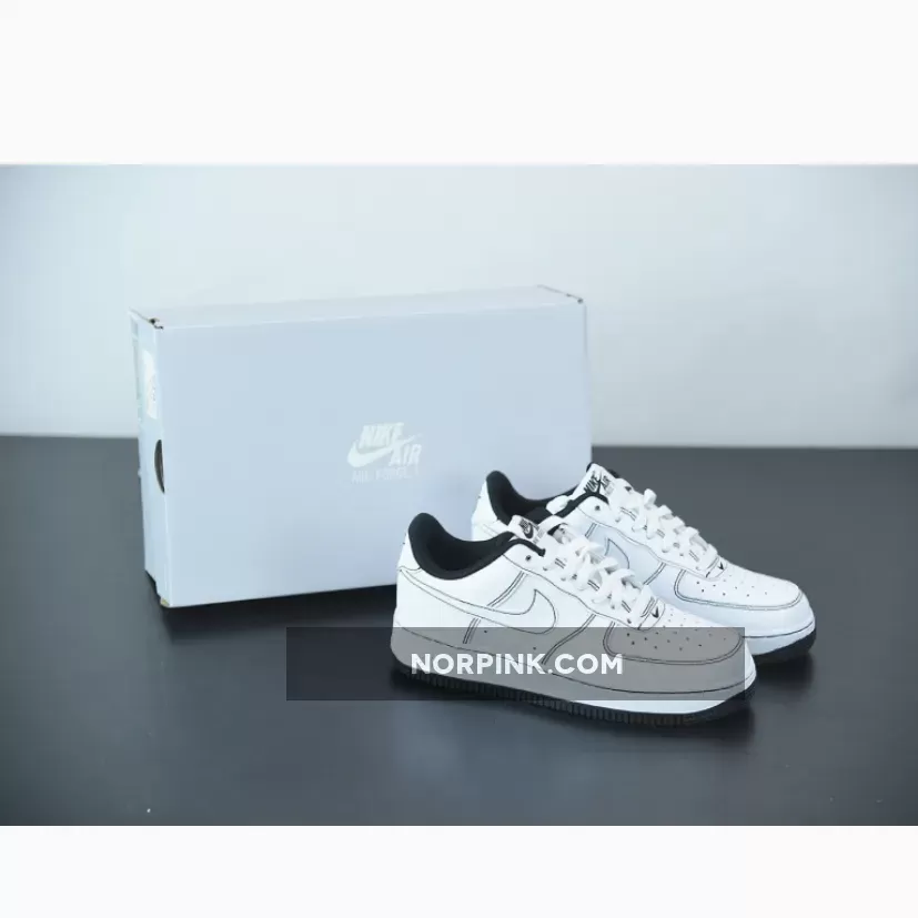 Air Force 1 Black Stitching Nike Air Force 1 GS White Black Stitch For Womens CW1575-104