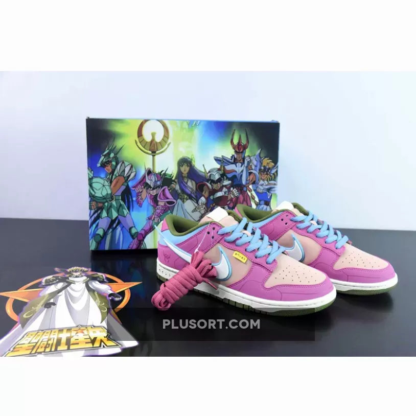 Saint Seiya x Nike Dunk Low Custom Purple Pink White