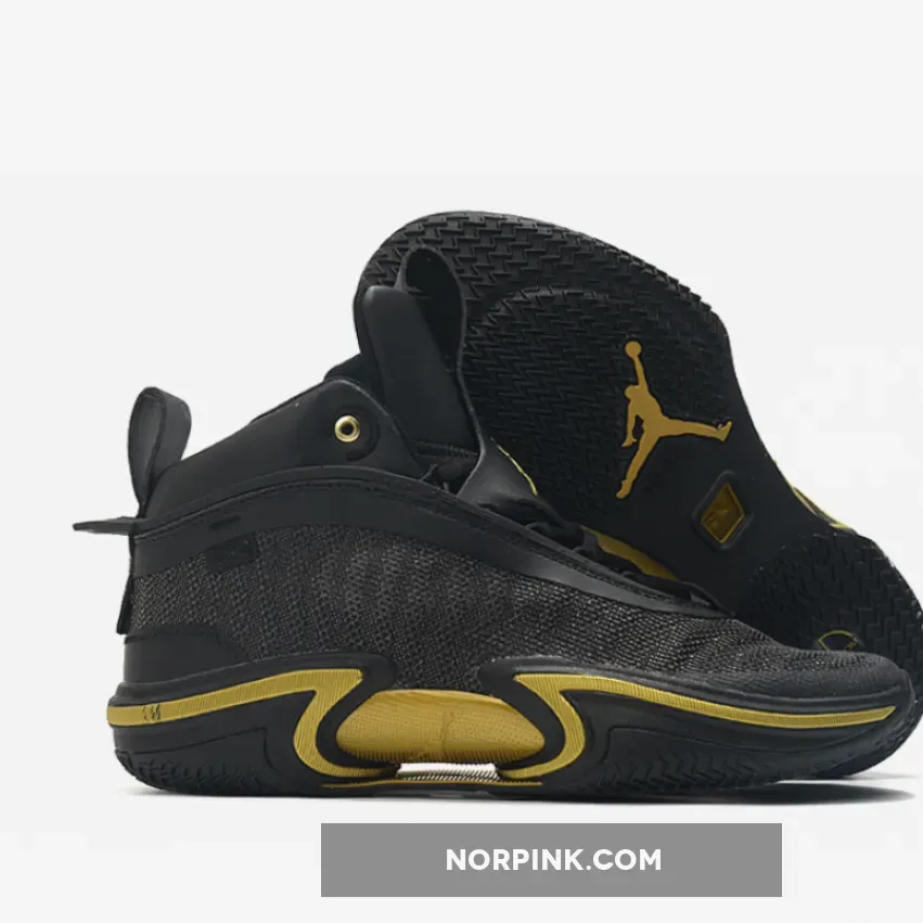 Air Jordan 36 Black Gold / black gold white jordan