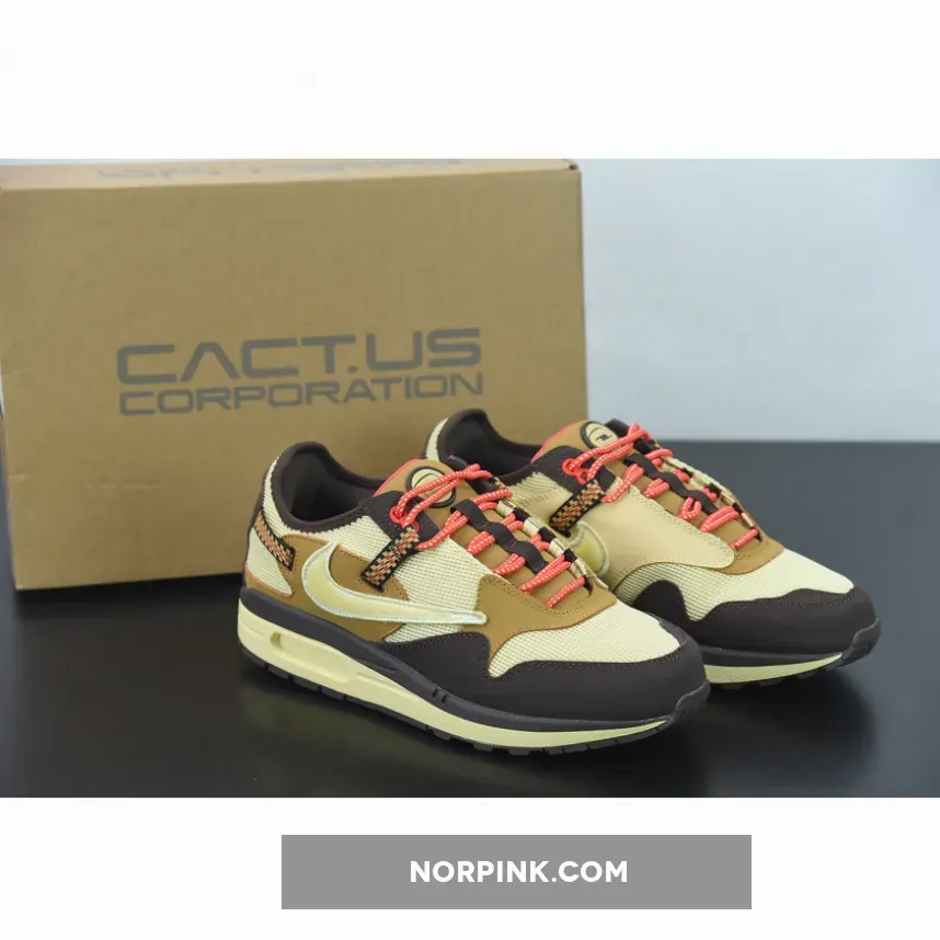 Travis Scott x Nike Air Max 1 Baroque Brown/Lemon Drop-Wheat-Chile Red DO9392-200