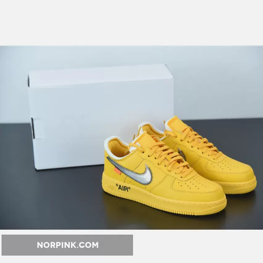 Off-white X Nike Air Force 1 Low 'University Gold' Black-Metallic Silver