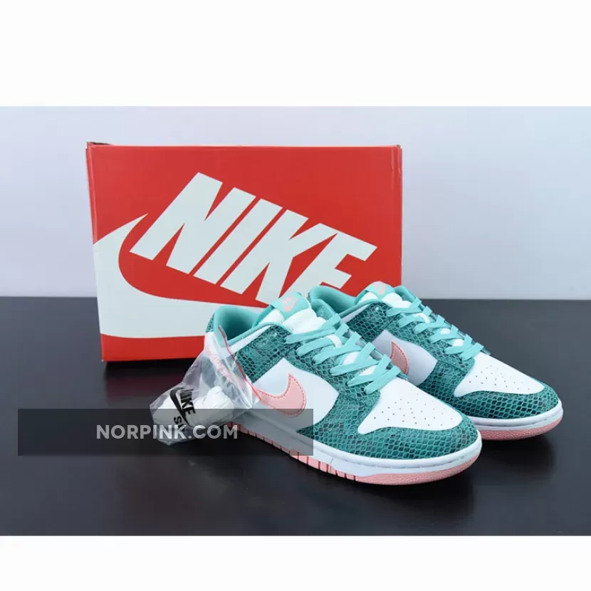 Nike Dunk Low 'Snakeskin' White/Teal-Pink DR8577-300 - teal dunks high
