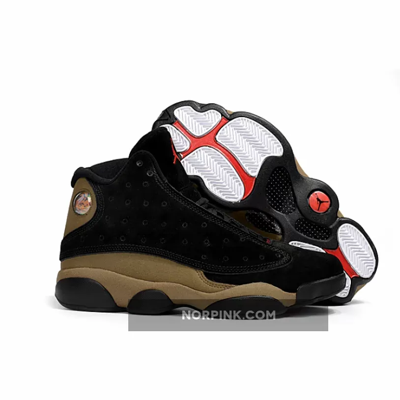 Air Jordan 13 Black/True Red-Light Olive - jordan 13 retro olive