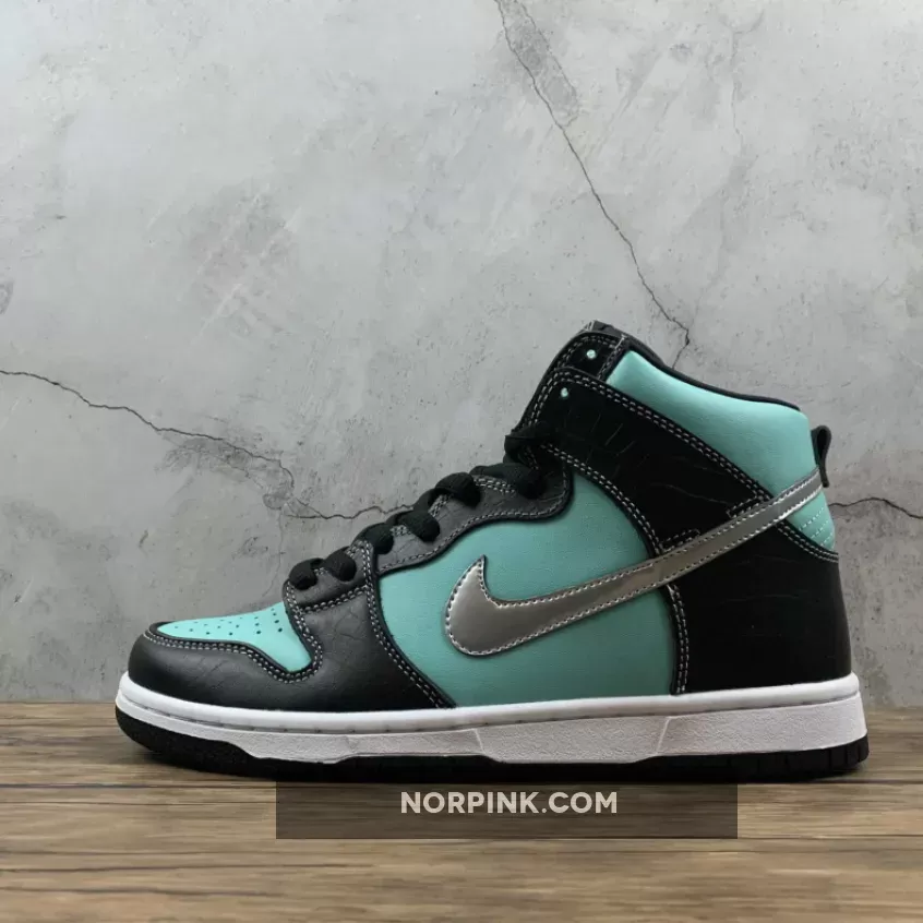 Diamond Supply Co. x Nike SB Dunk High Premium Aqua/Chrome-Black #diamond dunk high