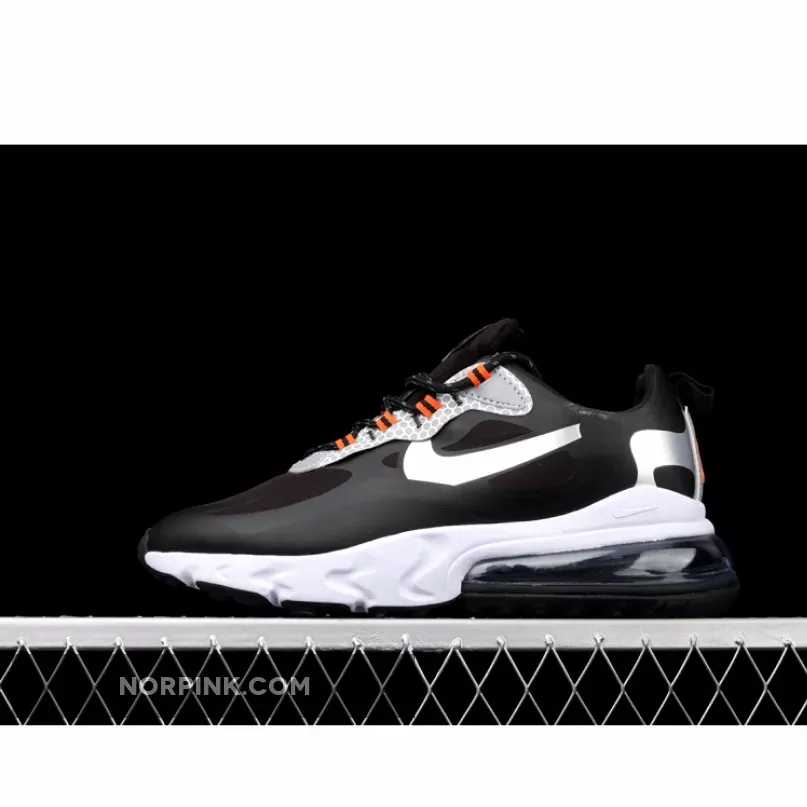 Nike Air Max 270 React Black Silver Orange CT1834-001 Online Sale