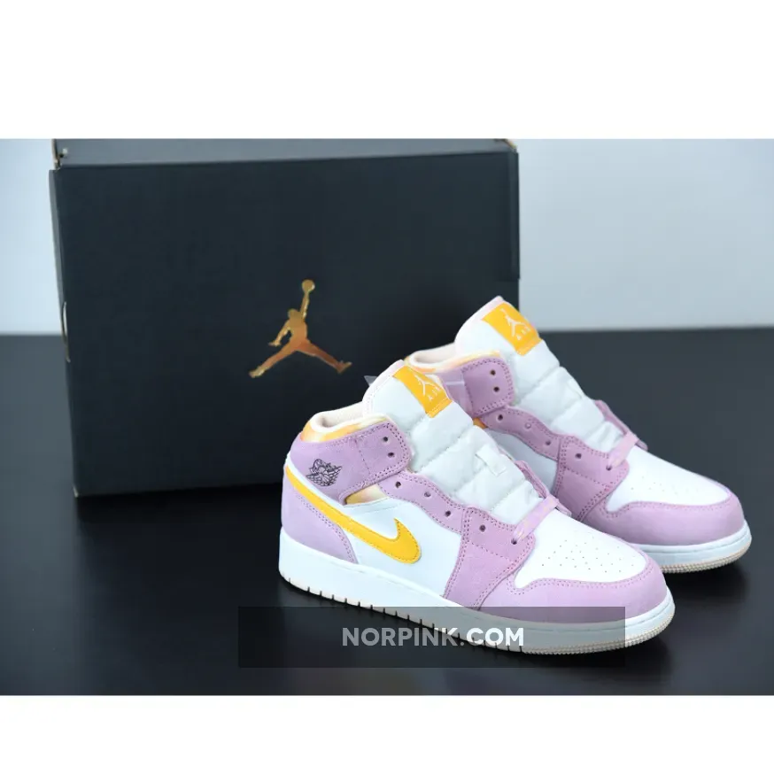Jordan 1 Mid SE GS Arctic Pink DC9517-600 - light pink jordans