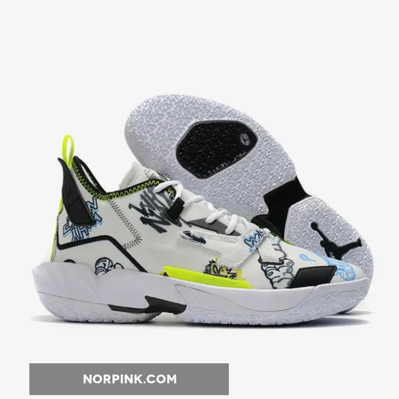 Jordan Why Not Zer0.4 White/Volt-Multi-Color DD4886-007 / 4 graffiti