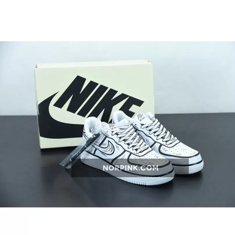 Nike Air Force 107 - Nike Air Force 1 '07 Low 'Hand Drawn' White Black CW2288-222