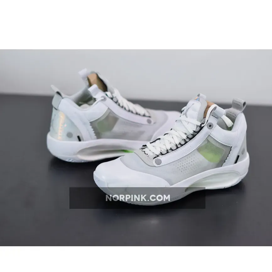 Air Jordan 34 Low 'Crispy' White/Metallic Silver-Pure Platinum CU3473-100 New Releases