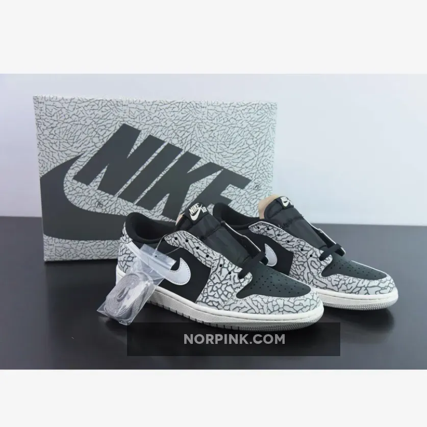 Air Jordan 1 Low OG 'Black Cement' CZ0790-001 #air jordan 1 elephant print