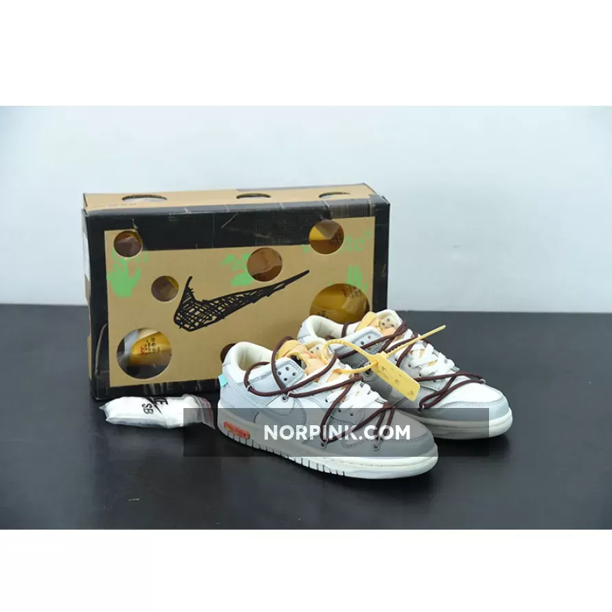 Off-White x Nike Dunk Low "46 of 50" Sail/Grey/Brown | grey off white