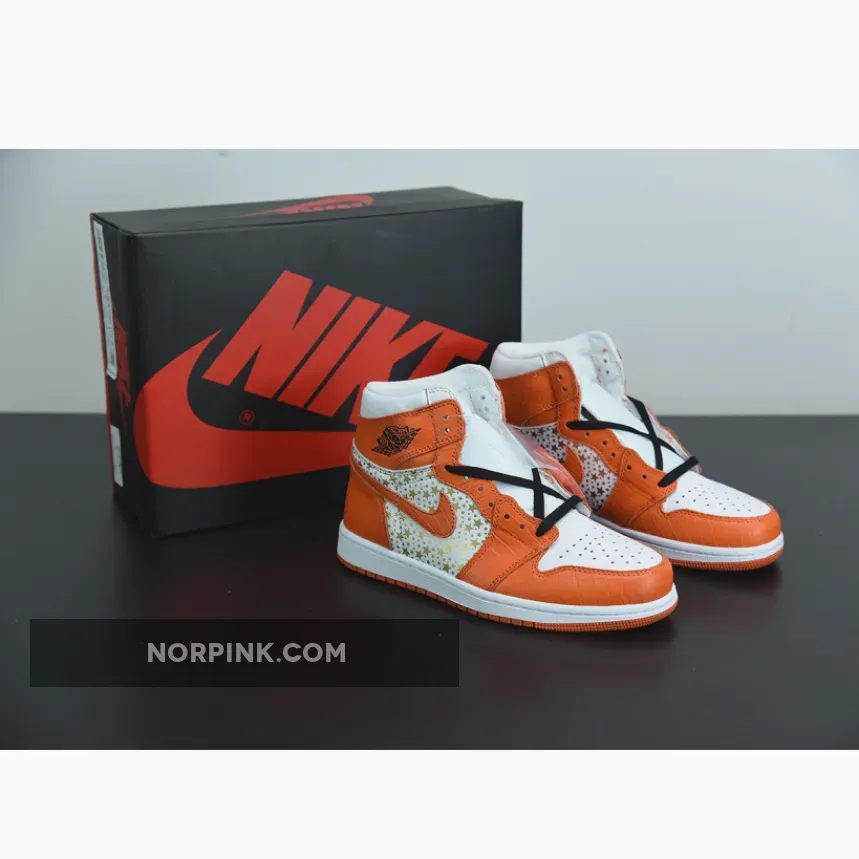 Supreme x Air Jordan 1 High Stars College Orange - air jordan supreme