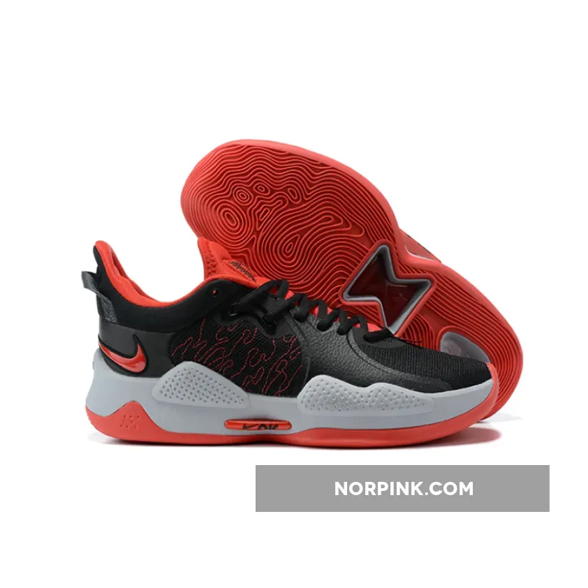 Nike PG 5 'Bred' Black/University Red-White CW3143-002 / pg5 university red