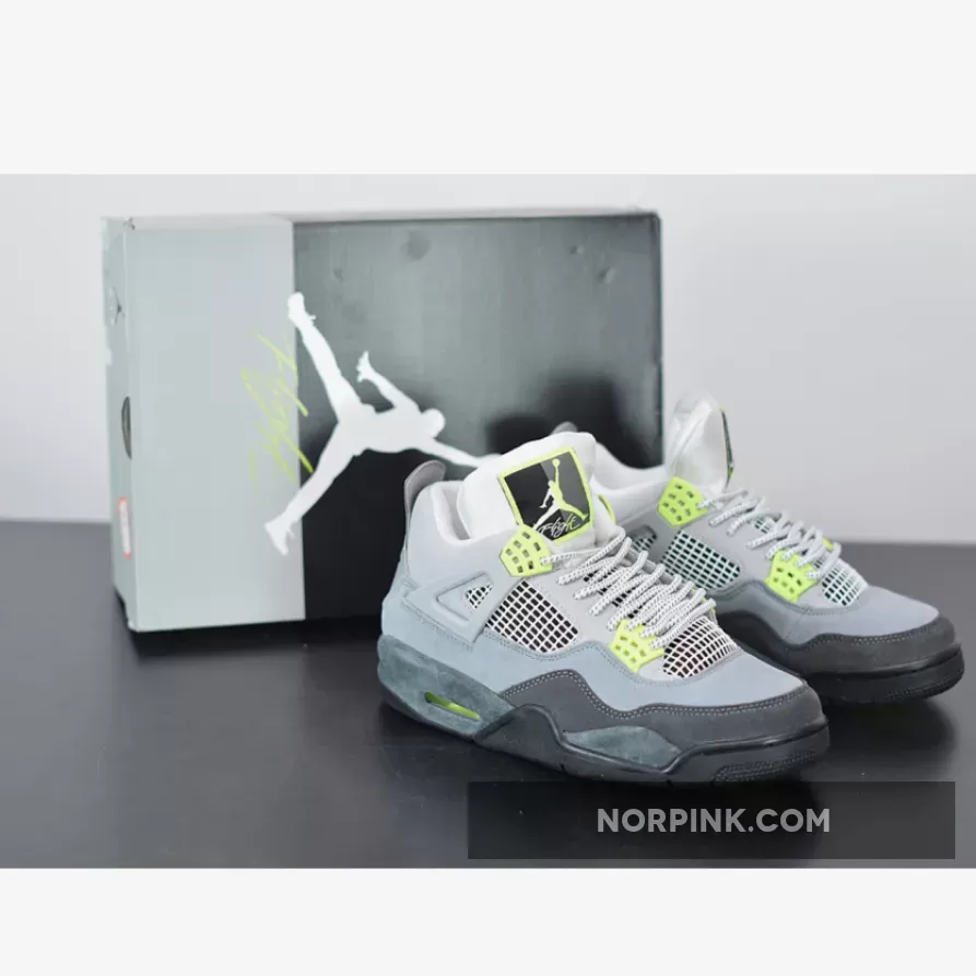 Air Jordan 4 SE 'Neon Air Max 95' Cool Grey/Volt-Wolf Grey-Black / wolf grey 4