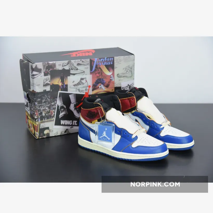 Union x Air Jordan 1 Retro High OG NRG White/Storm Blue-Varsity Red #aj1 x union