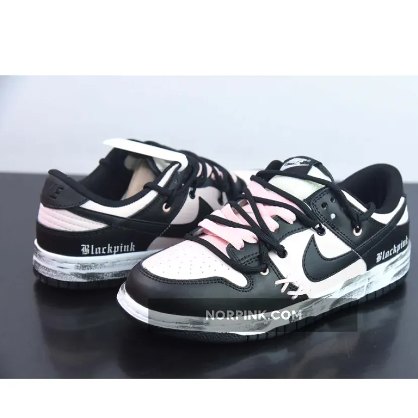 Custom Nike WMNS Dunk Low Black Pink For Sale Custom Nike WMNS Dunk Low Black Pink For Sale