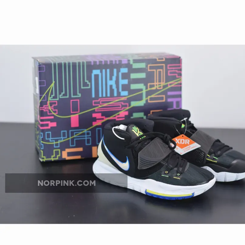 Nike Kyrie 6 'Iridescent Swooshes' Black/White-Soar-Dynamic Yellow #kyries black
