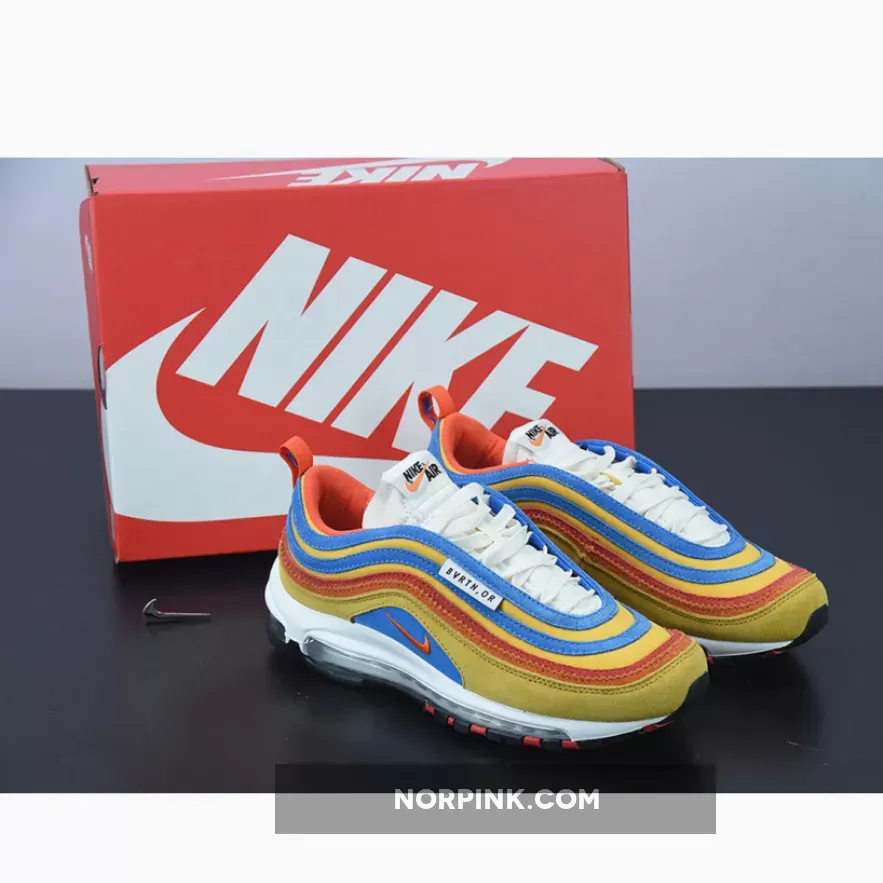 Nike Air Max 97 SE 'Running Club' Pollen/Blue-Red-Orange - Blue And Red Nike Shoes DH1085-700