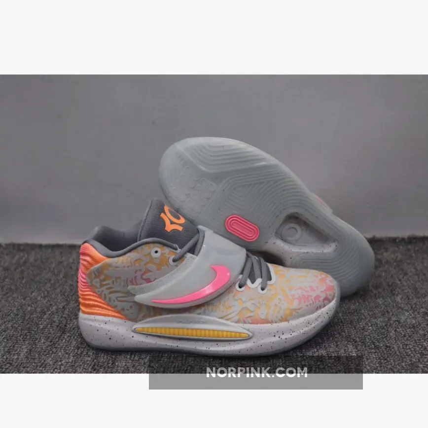 New Nike KD 14 Grey Orange / Black Kd CW3935-003