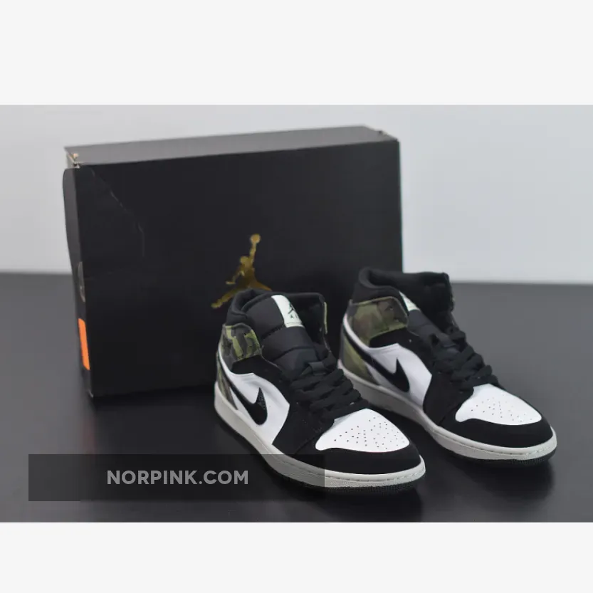 Air Jordan 1 Mid Camo Green CW5490-001 #camouflage jordan shoes