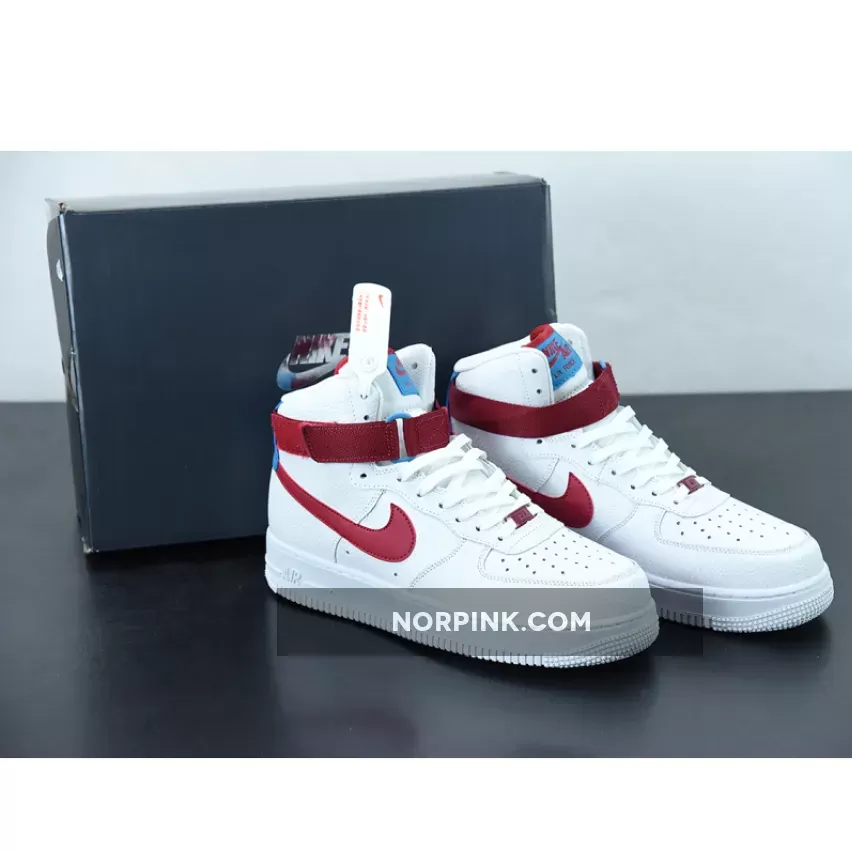 Nike Air Force 1 High White/Team Red/Green Abyss 334031-119 Restock