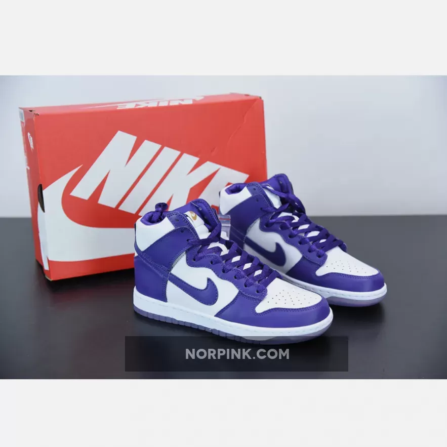 Nike Dunk High White/Varsity Purple DC5382-100 purple dunks high tops