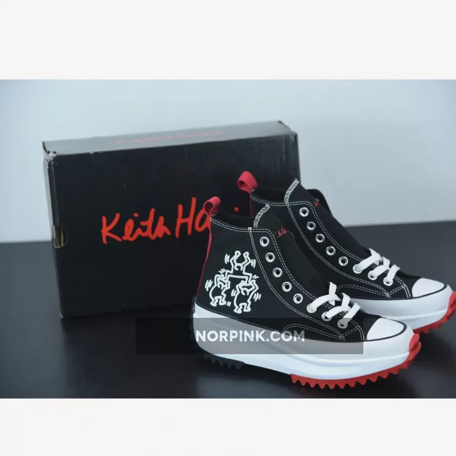 Converse x Keith Haring Run Star Hike Black/White/Red 171859C #keith haring nike blazer
