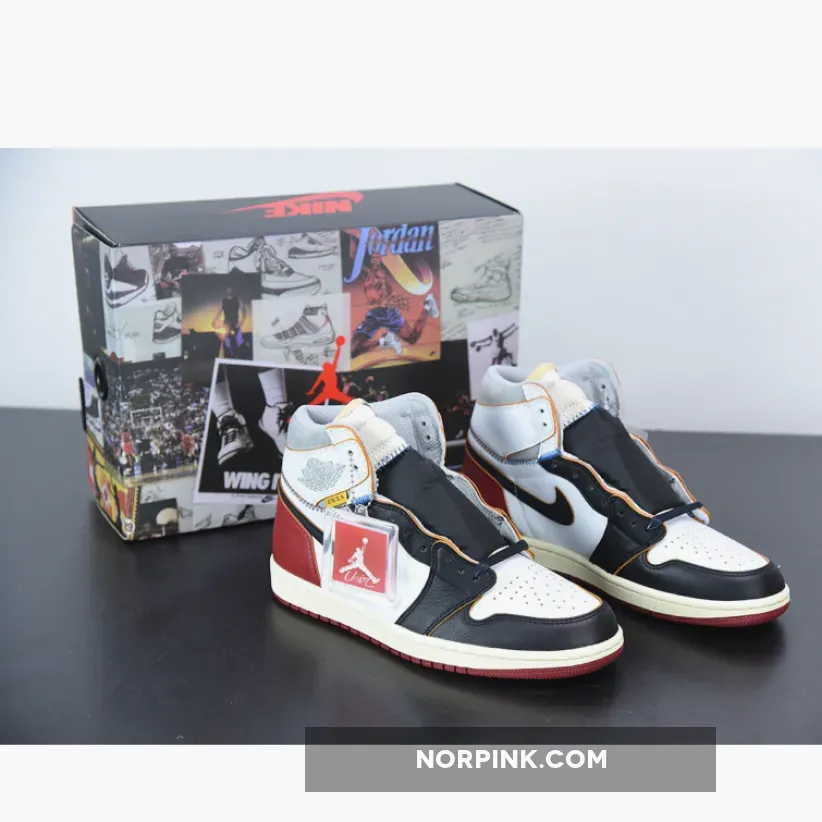 Mns Air Jordan 1 Retro High Nrg 'Black Toe' AJ1 White/Varsity Red/Wolf Grey #union ones